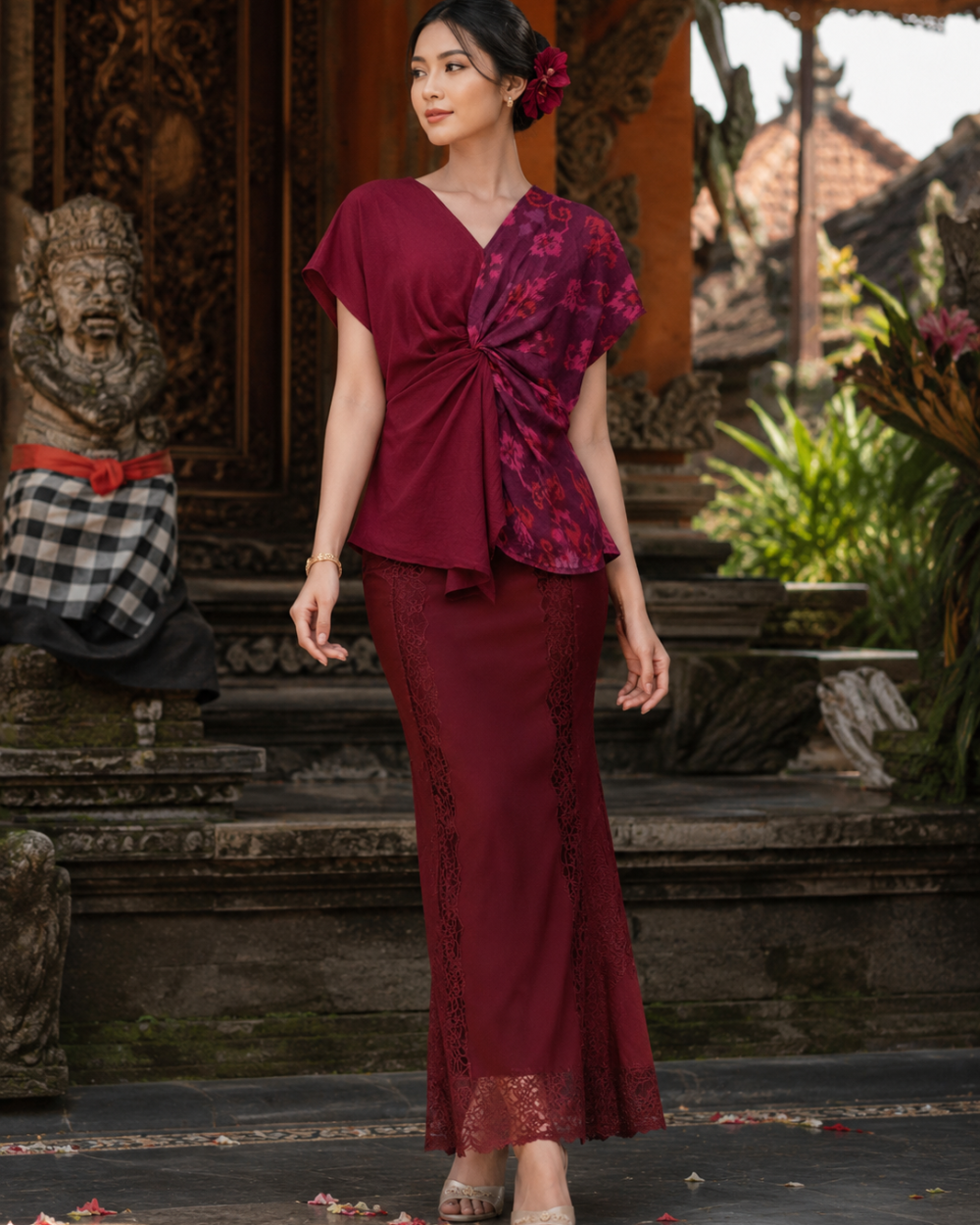 Alternative view of Blouse endek Bali twist