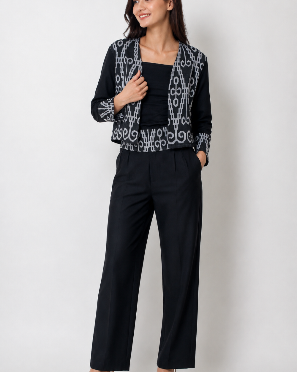 Blazer tenun ikat simpel
