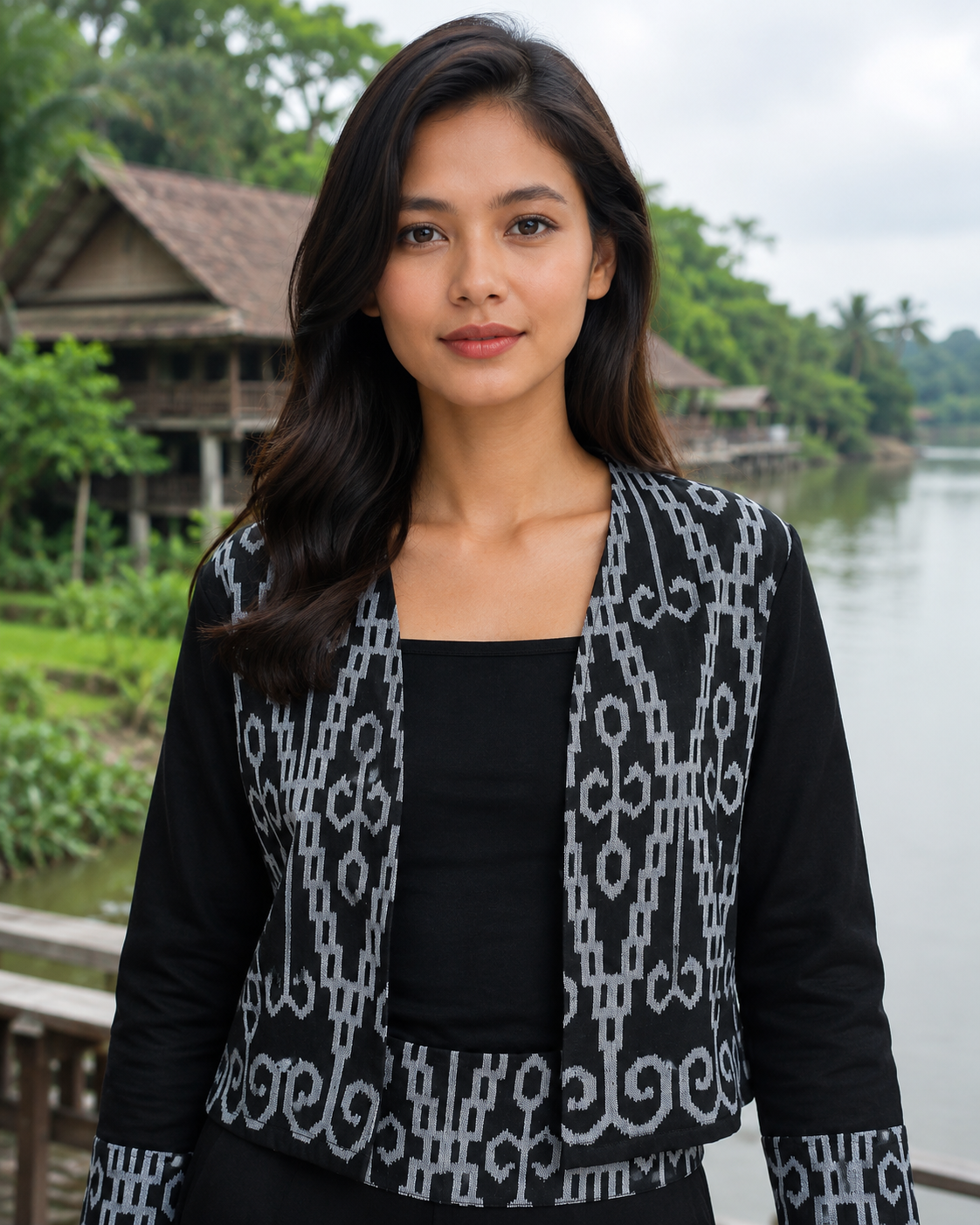 Alternative view of Blazer tenun ikat simpel