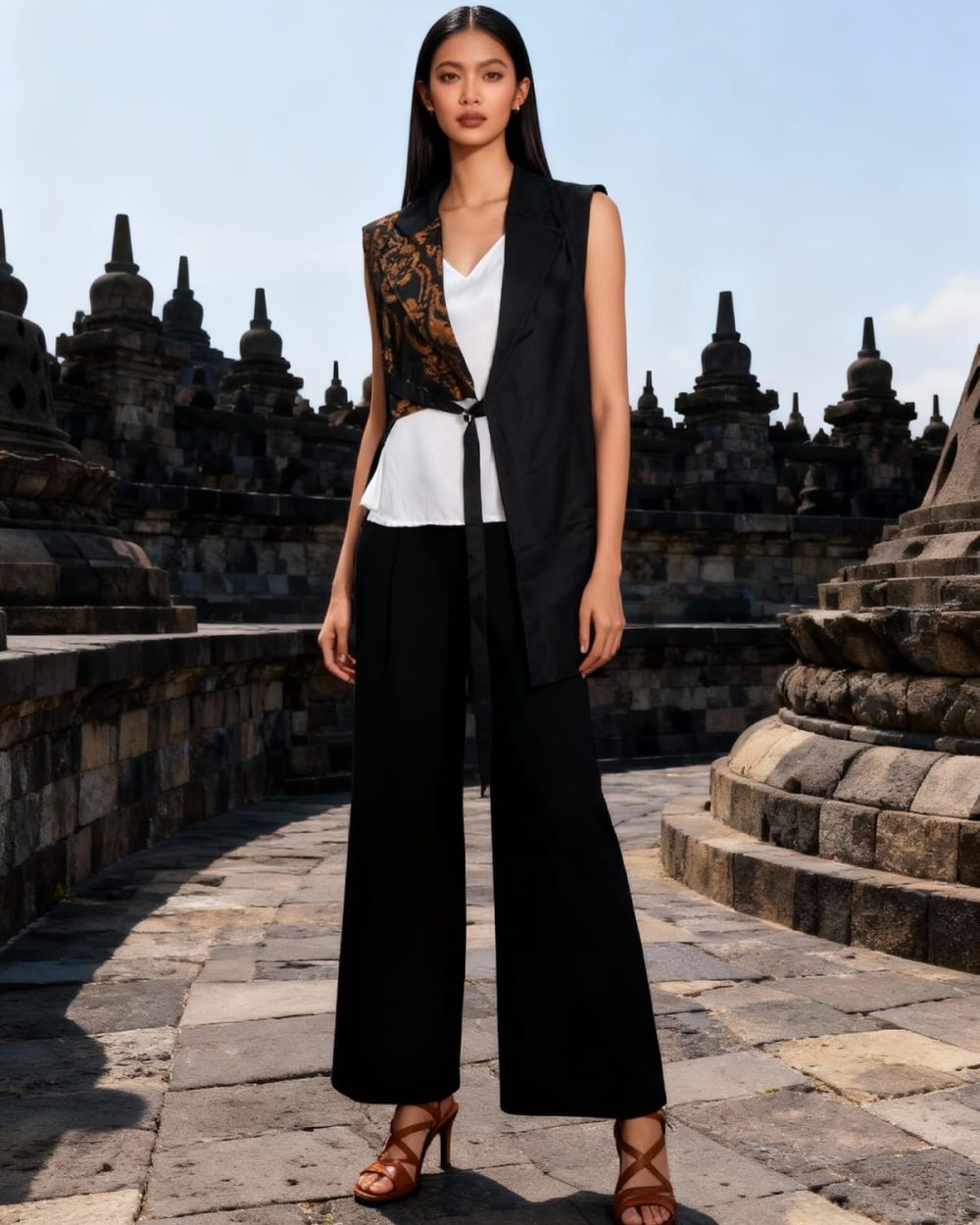 Vest tenun ikat atau lurik