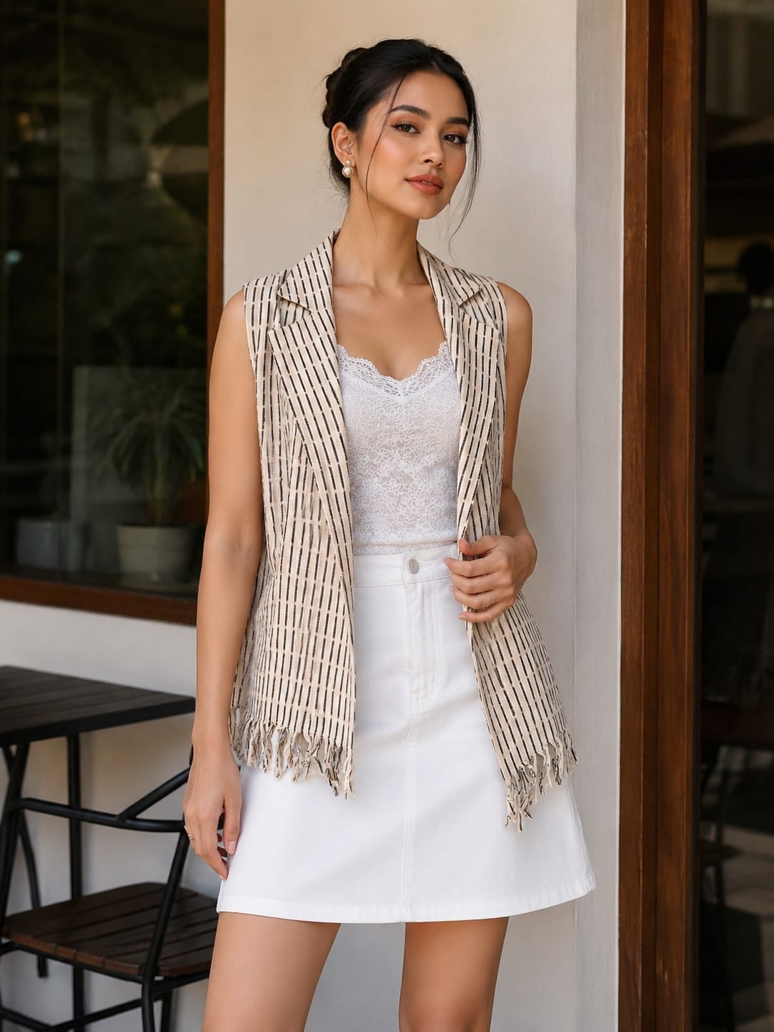 Vest Blazer Tenun Ikat Jepara