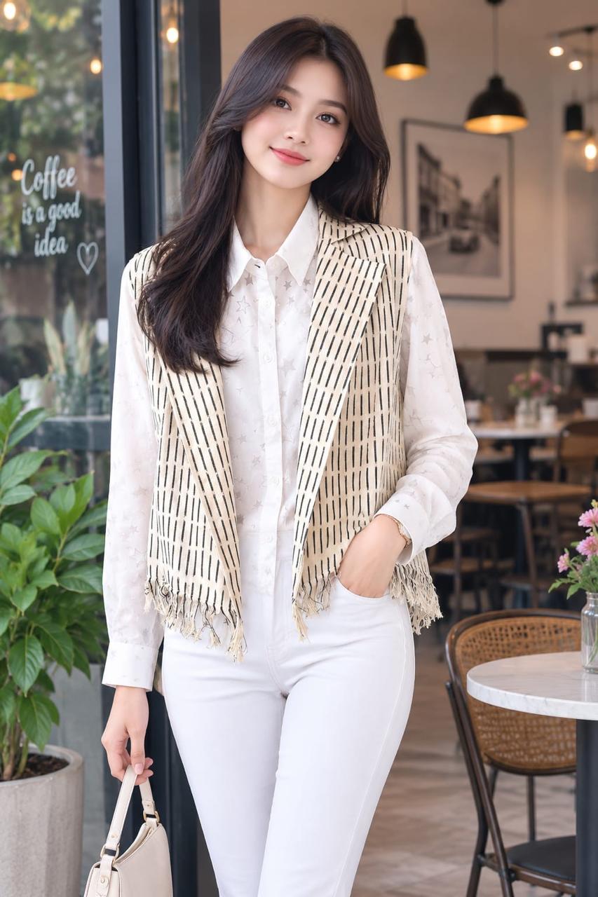 Vest Blazer Tenun Ikat Jepara