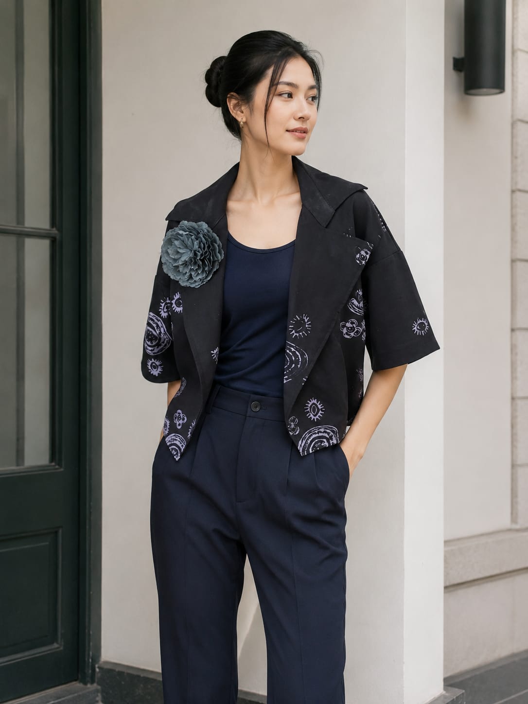 Citta Blazer Batik Cap Linen